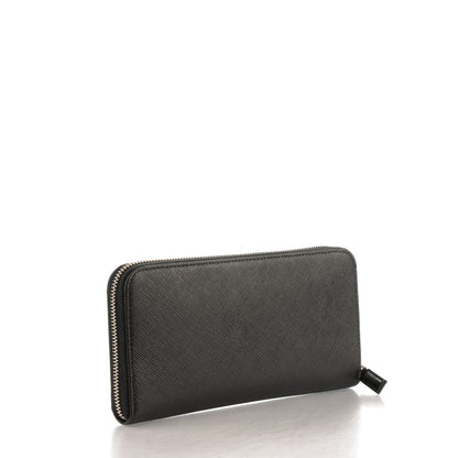 Prada Saffiano Zip Around Wallet Nero Black 3 of 7