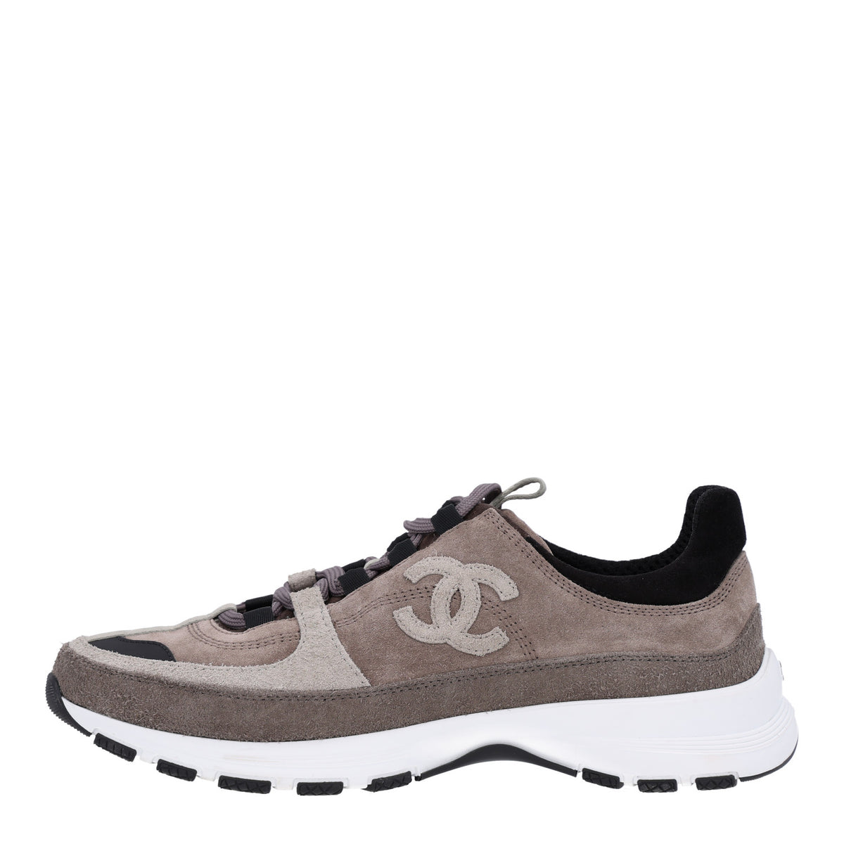 Calfskin Suede CC Sneakers 37 Brown Black