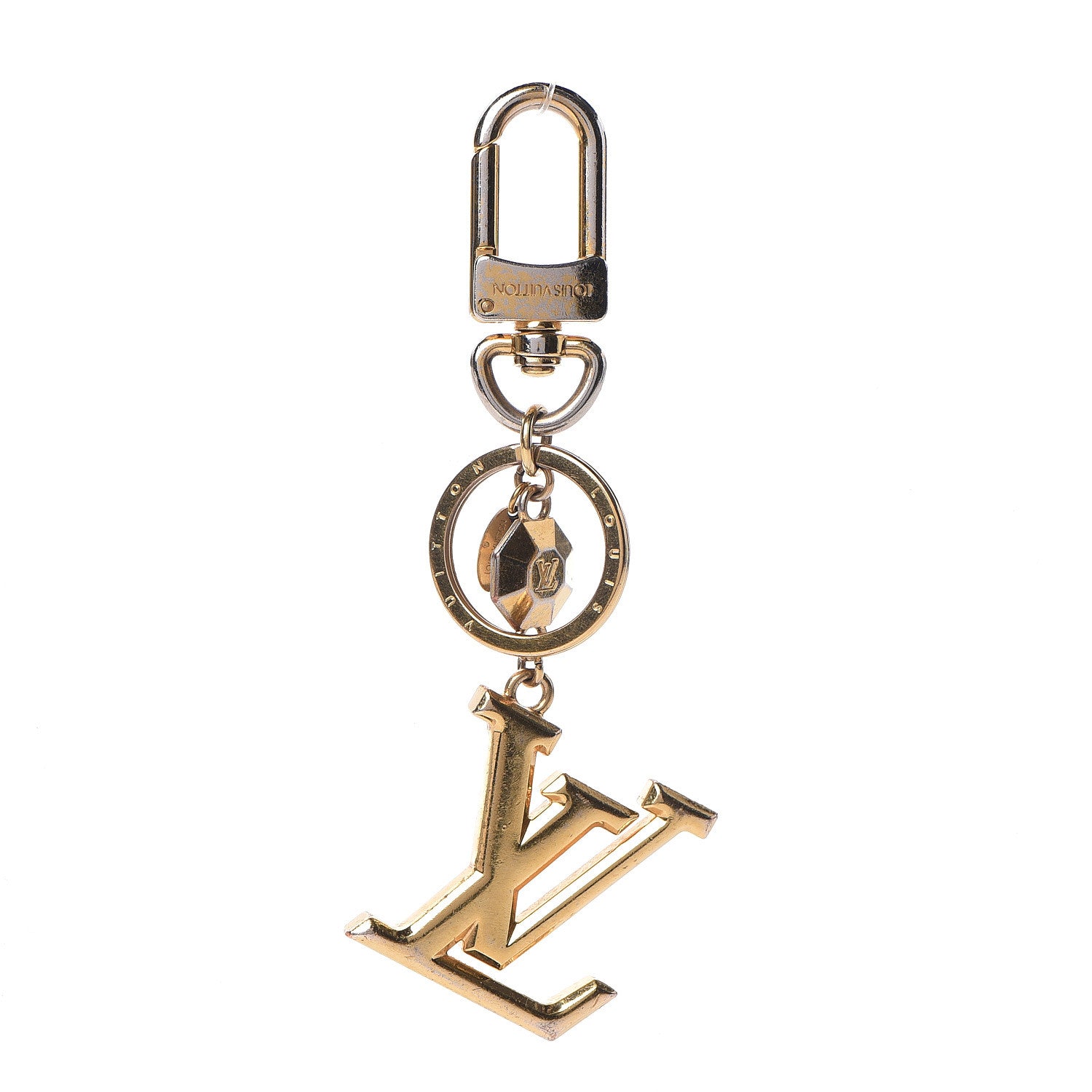 Louis Vuitton LV Facettes Bag Charm Key Holder Gold 1 of 4