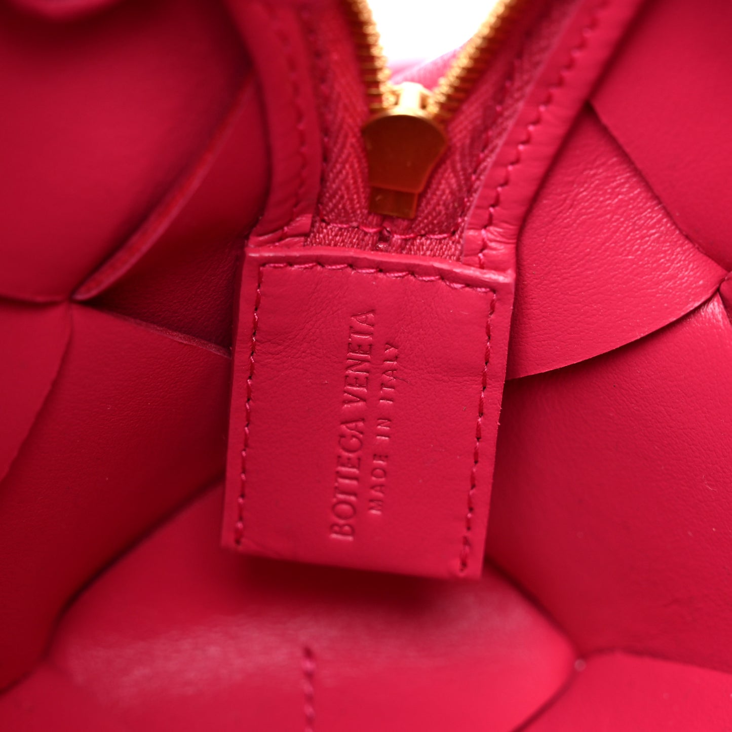 Lambskin Maxi Intrecciato Mini Cassette Camera Bag Cranberry