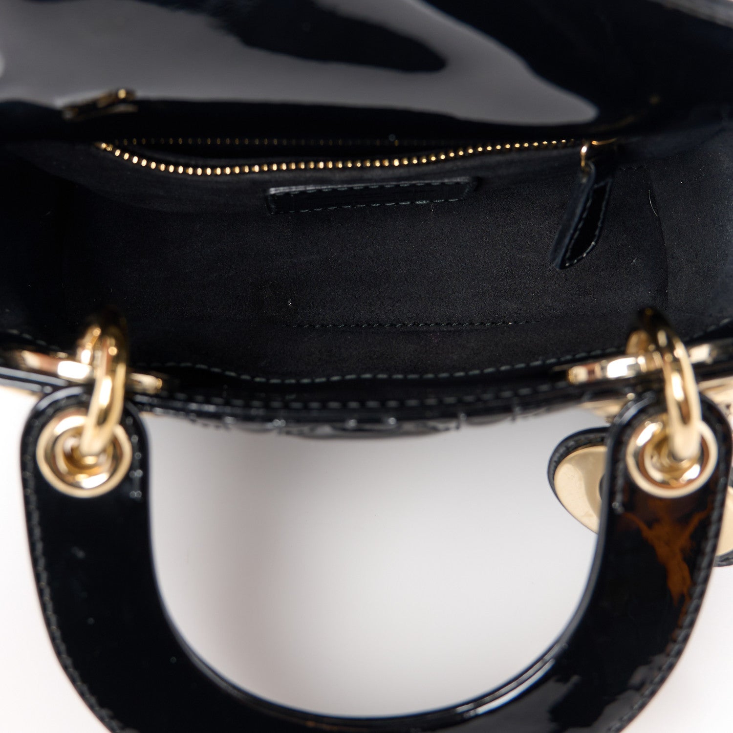 Christian Dior Patent Cannage Mini Lady Dior Black 5 of 11
