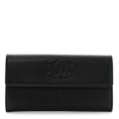 Chanel Caviar Timeless CC Large Gusset Flap Wallet Black 1 of 10