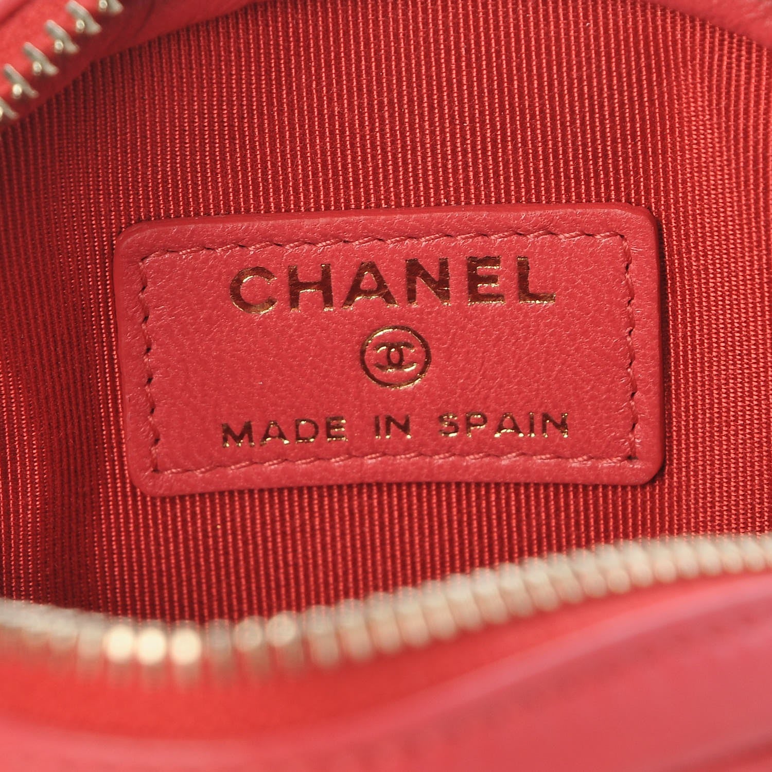 Chanel Lambskin Quilted Zip Around Classic Coin Purse Red 5 of 8