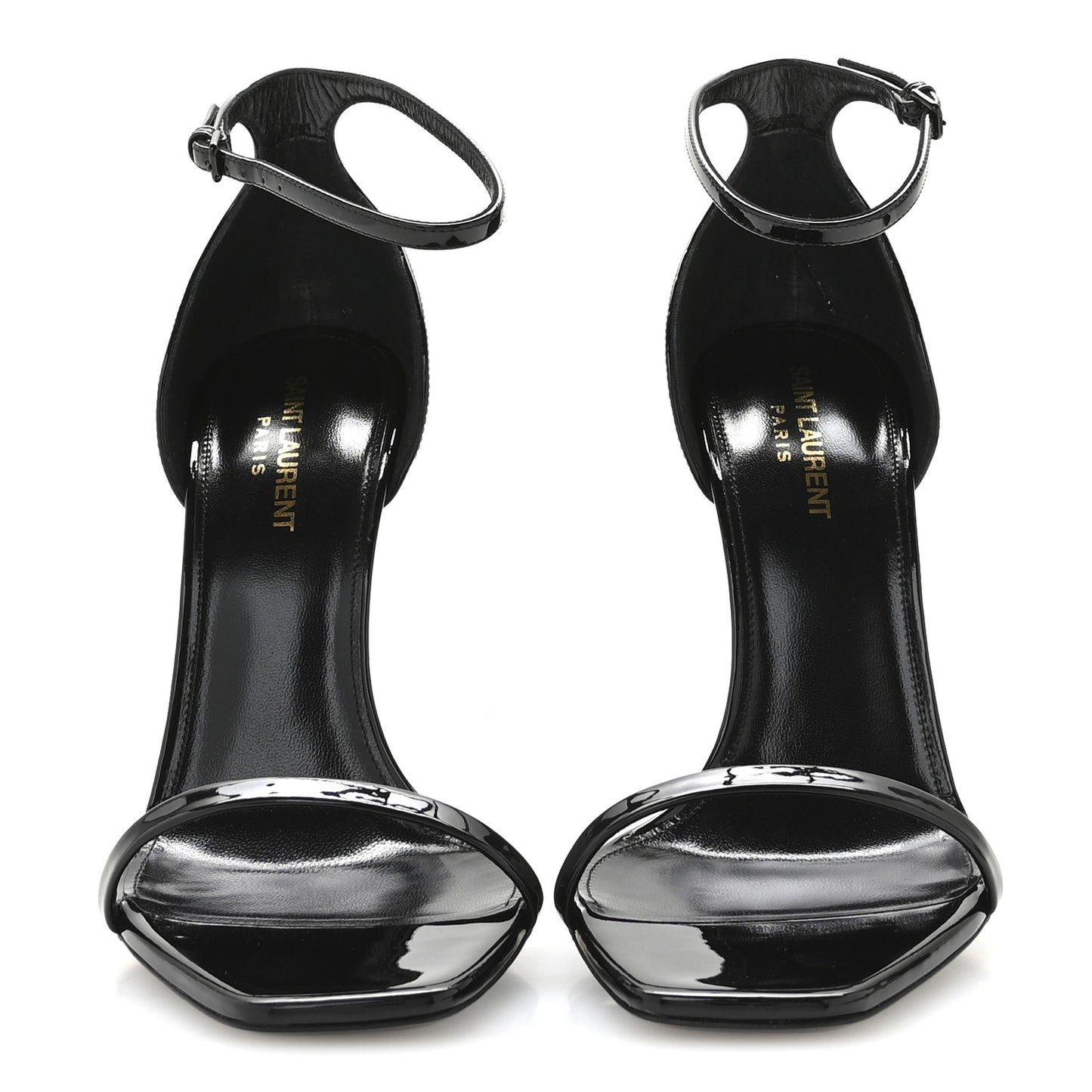 Patent Calfskin Opyum 110 Sandals 40 Black Gold