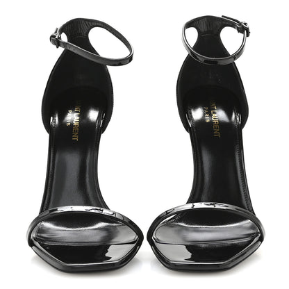 Saint Laurent Patent Calfskin Opyum 110 Sandals 40 Black Gold 3 of 9