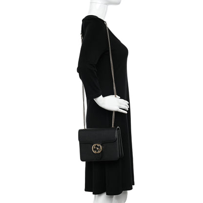 Gucci Dollar Calfskin Small Interlocking G Shoulder Bag Black 2 of 10