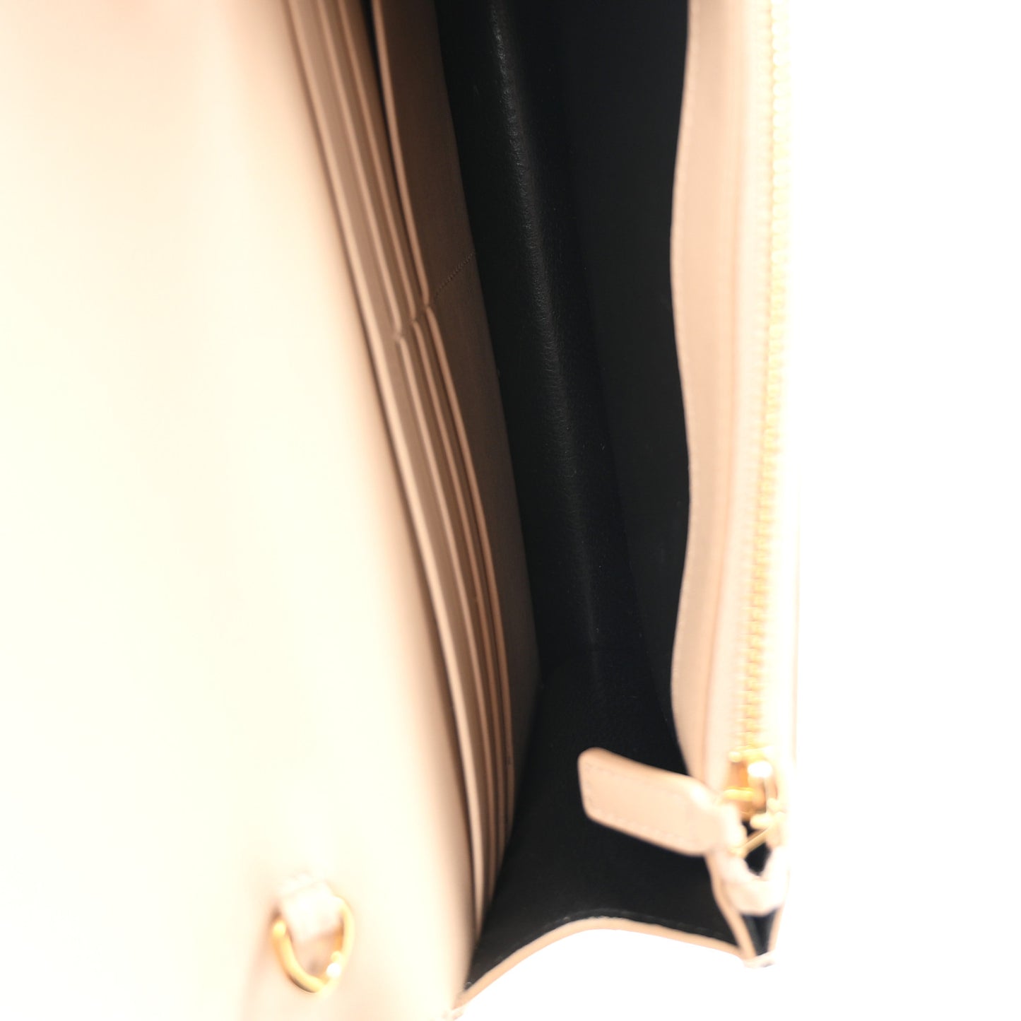 Smooth Calfskin Classic Monogram Kate Tassel Chain Wallet Nude Powder
