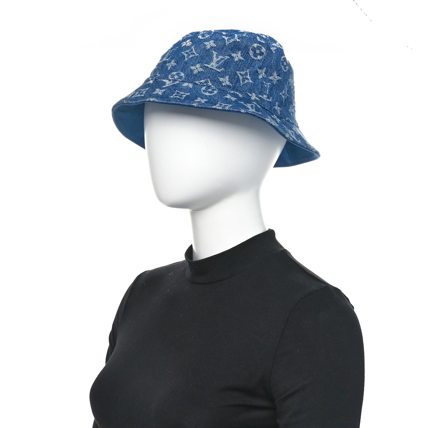 Louis Vuitton Monogram Denim Transformable Bob Bucket Hat 60 Blue 2 of 15