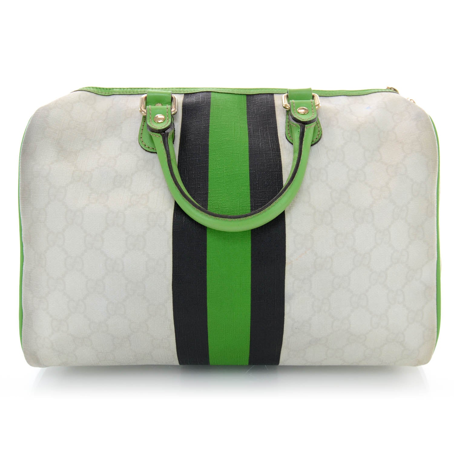 Gucci GG Plus Monogram Web Stripe Medium Joy Boston Green 3 of 10