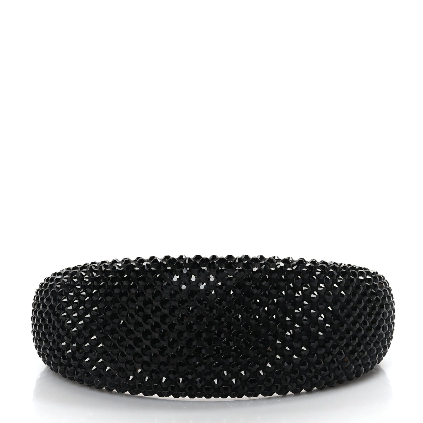 Satin Crystal Embellished Headband Black