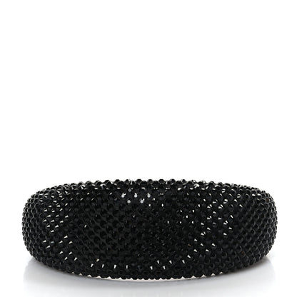 Prada Satin Crystal Embellished Headband Black 3 of 5