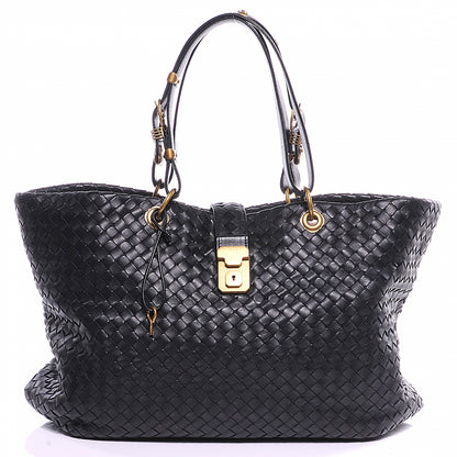 Bottega Veneta Leather Intrecciato Capri Tote Black 1 of 11