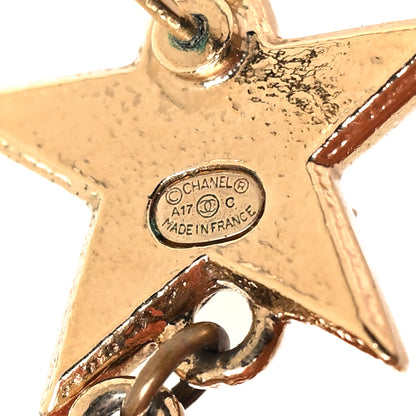 Chanel Metal CC Triple Star Drop Earrings Gold 4 of 5