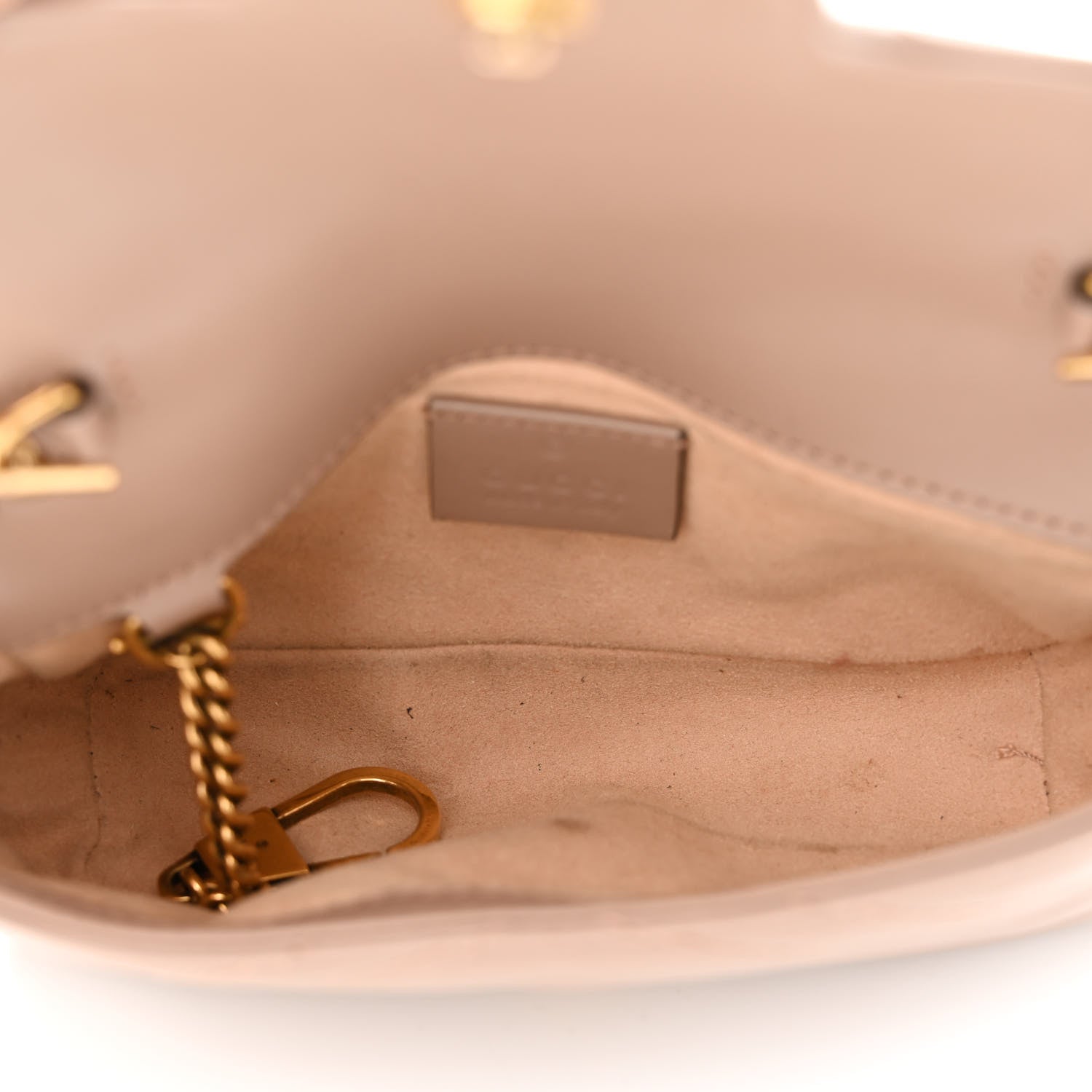 Gucci Calfskin Matelasse Super Mini GG Marmont Shoulder Bag Porcelain Rose 5 of 11