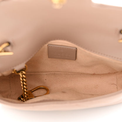 Gucci Calfskin Matelasse Super Mini GG Marmont Shoulder Bag Porcelain Rose 5 of 11