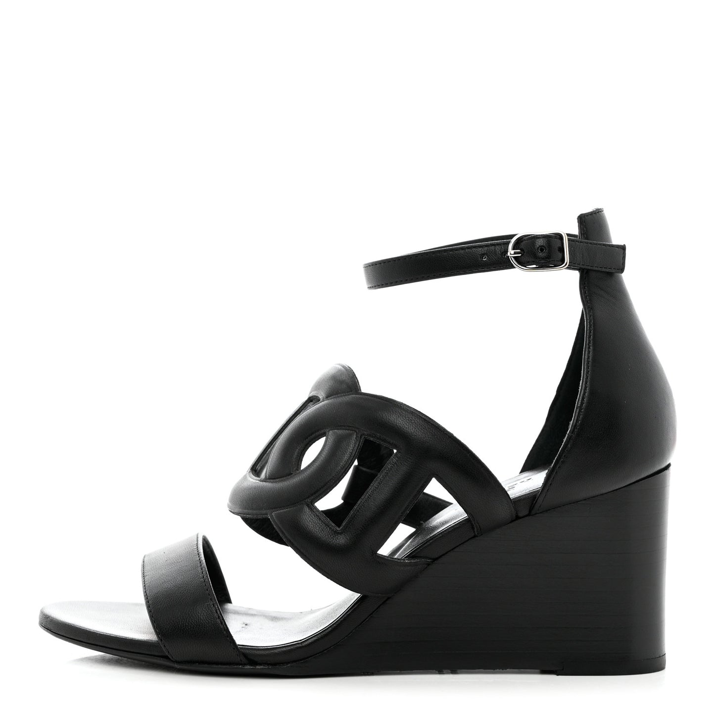 Nappa Brisbane Wedge Sandals 37 Black