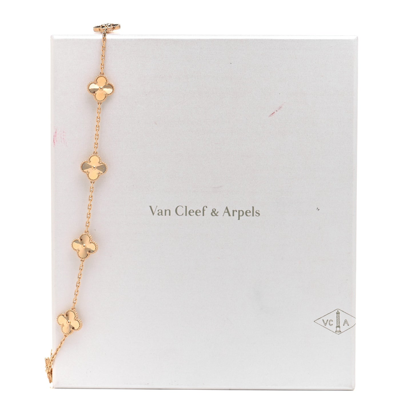 18K Yellow Gold 10 Motifs Guilloche Vintage Alhambra Necklace