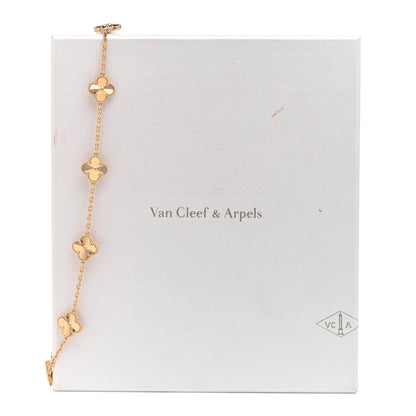 Van Cleef & Arpels 18K Yellow Gold 10 Motifs Guilloche Vintage Alhambra Necklace 5 of 5