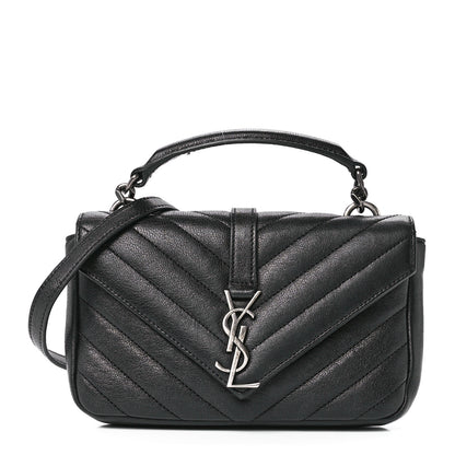 Saint Laurent Sheepskin Matelasse Chevron Monogram College Chain Wallet Black 1 of 11