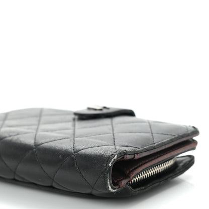 Chanel Lambskin Quilted Zipped Pocket Wallet Black 11 of 12