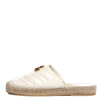 Gucci Nappa Matelasse GG Marmont Espadrille Slippers 38 Great White 1 of 10