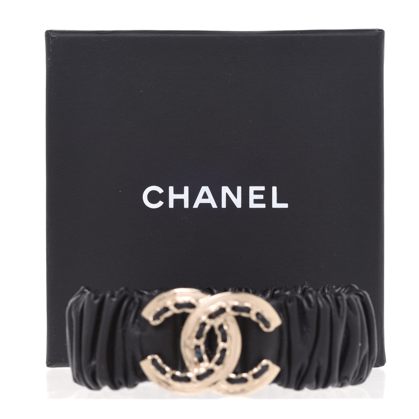 Lambskin CC Chain Bracelet Black