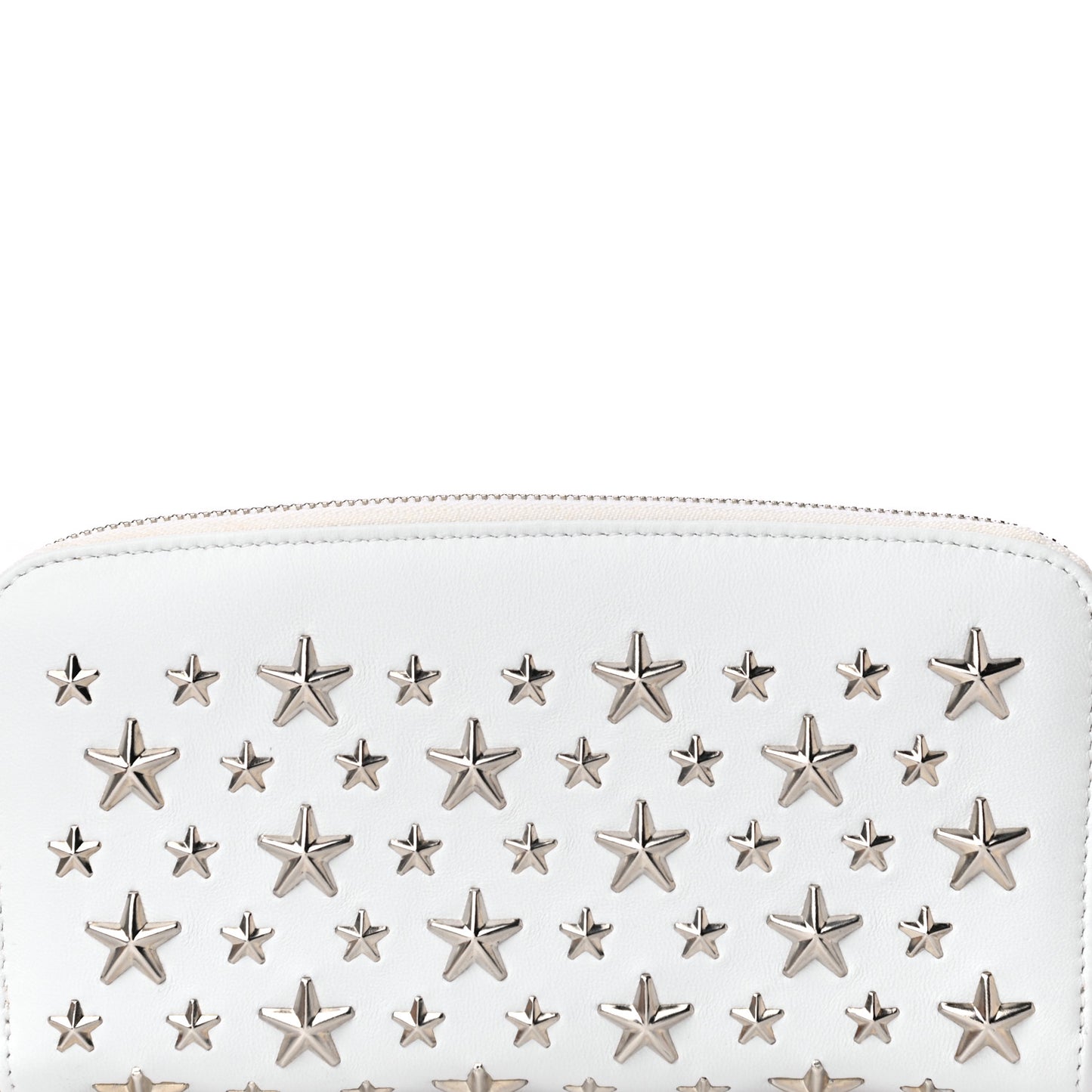 Calfskin Filipa Star Zip Around Wallet White