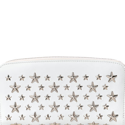 Jimmy Choo Calfskin Filipa Star Zip Around Wallet White 7 of 19