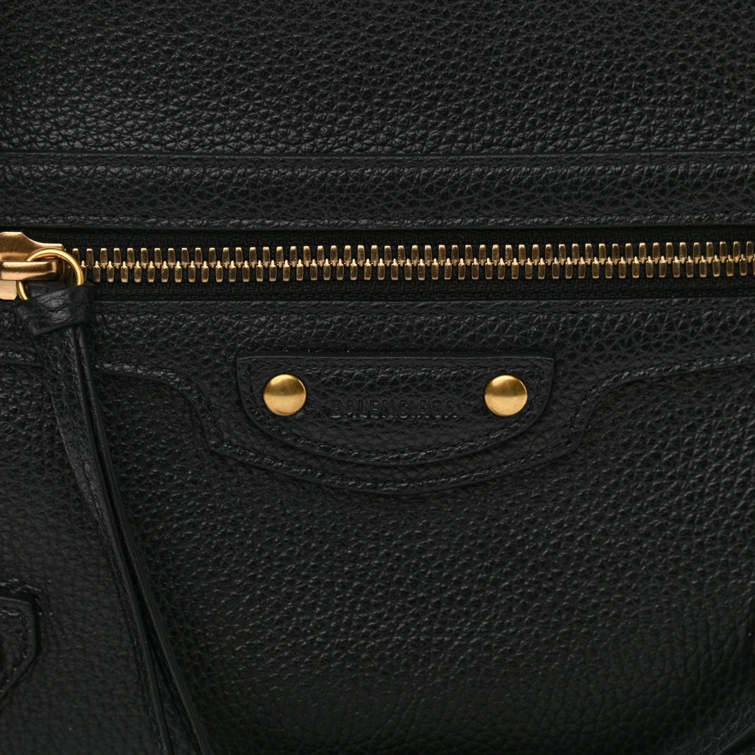 Balenciaga Grained Calfskin Neo Classic Gold Hardware Multipouch Black 7 of 9