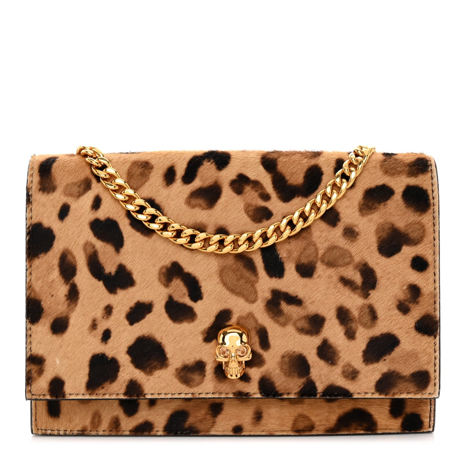 Alexander McQueen Calf Hair Leopard Print Skull Mini Crossbody Bag 1 of 8