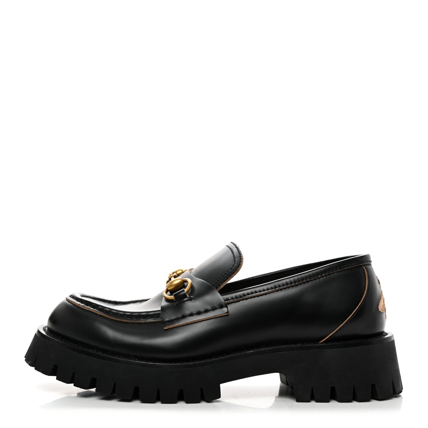 Cordovan Lux Womens Harald Horsebit 25mm Platform Loafers 38.5 Black