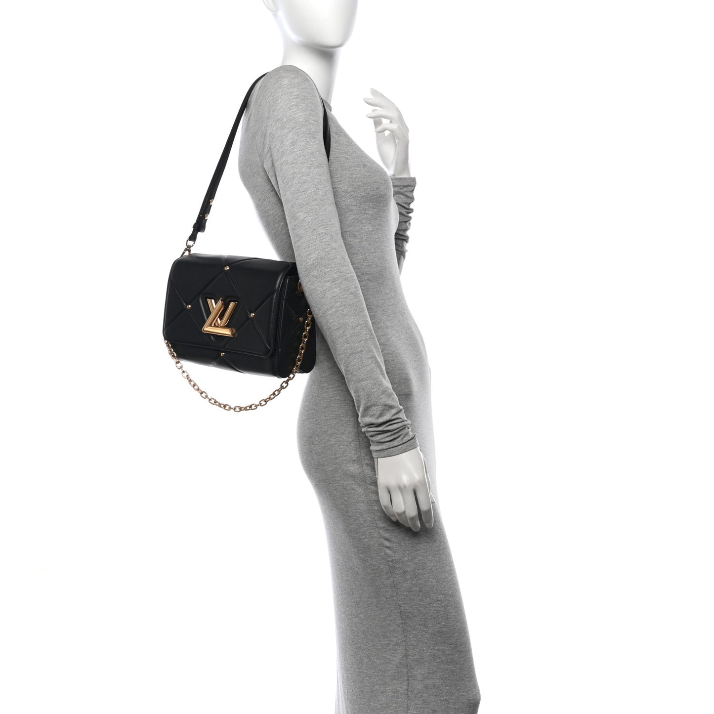 Lambskin Quilted Twist MM Black