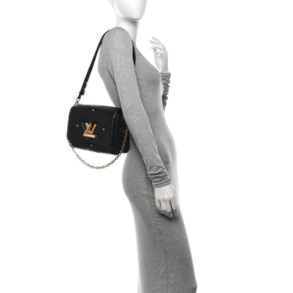 Louis Vuitton Lambskin Quilted Twist MM Black 2 of 10