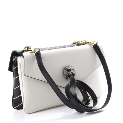 Gucci Calfskin Diagonal GG Medium Thiara Double Envelope Shoulder Bag Black White 3 of 11