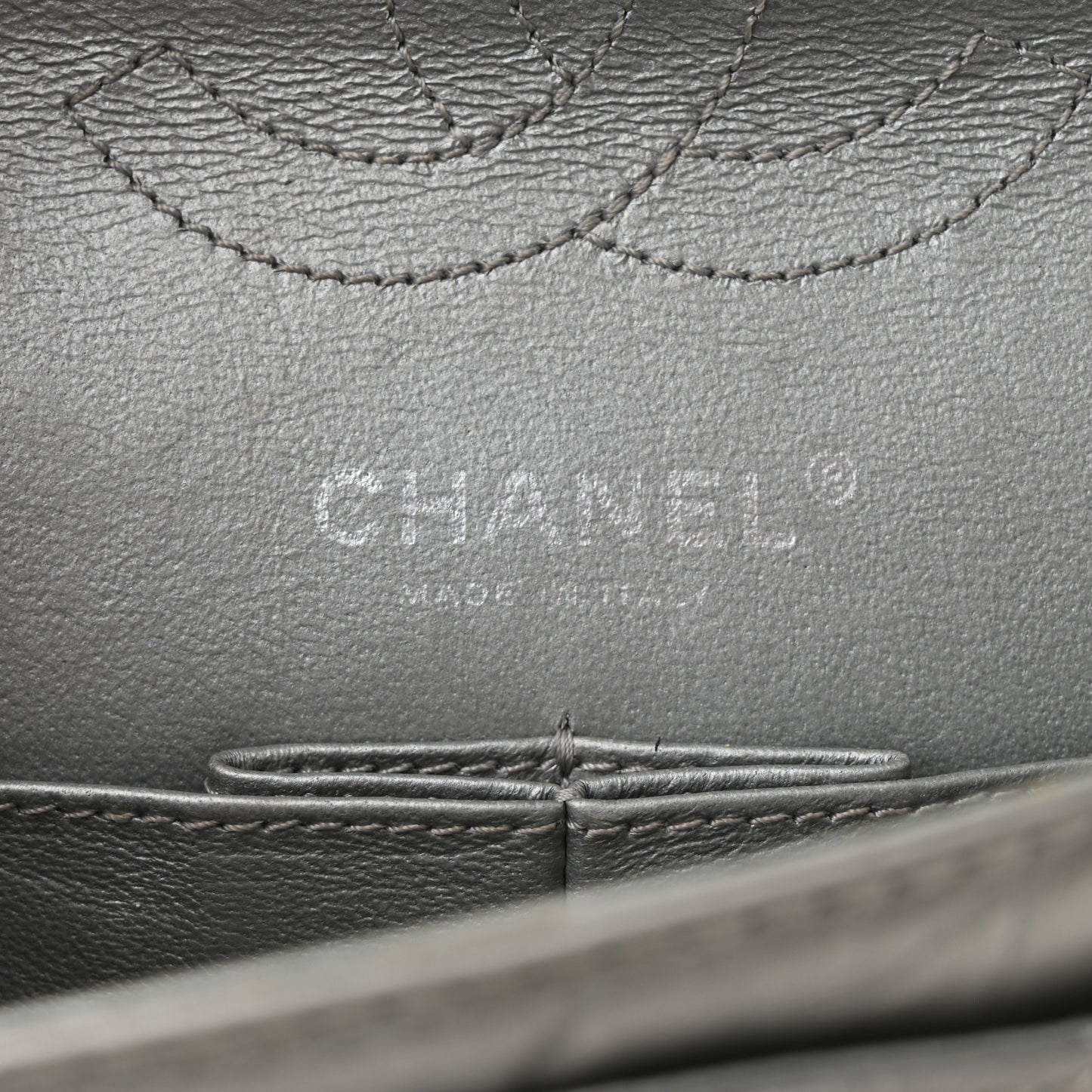 Metallic Aged Calfskin Quilted 2.55 Reissue Mini Flap Silver