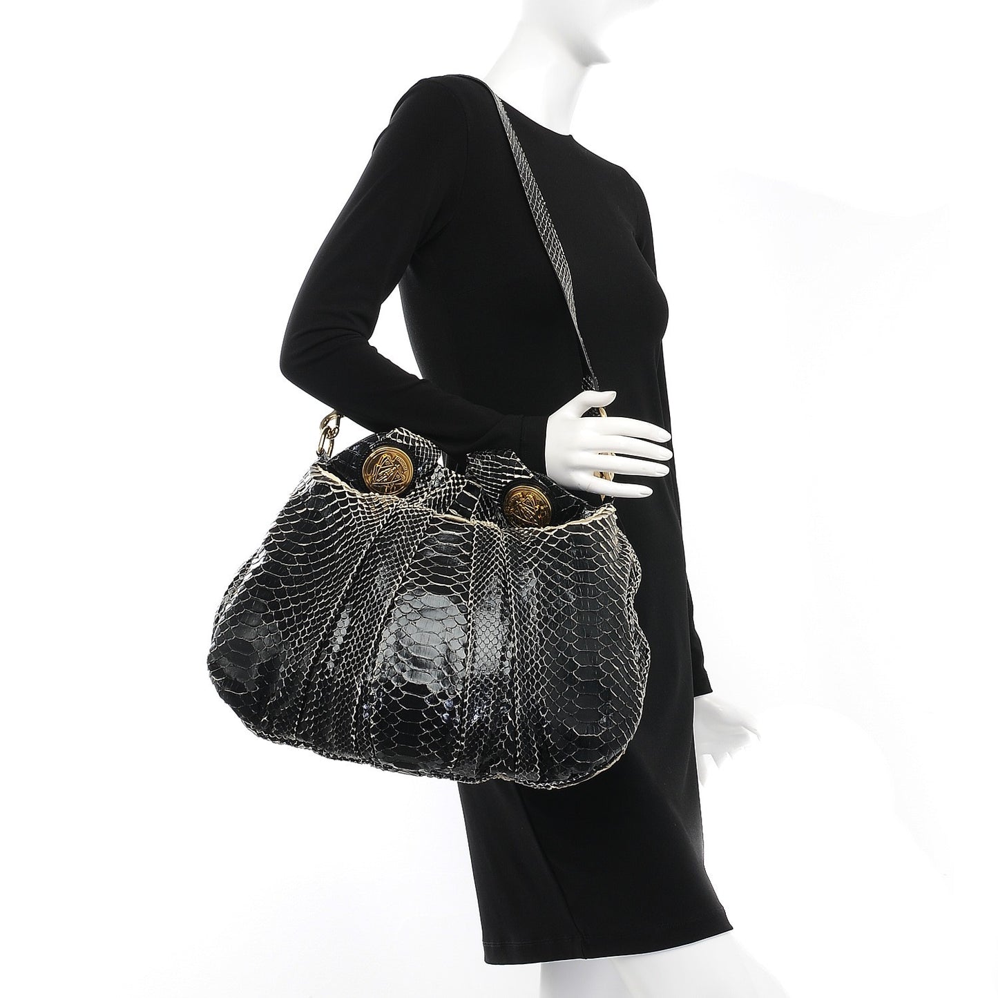 Python Medium Hysteria Top Handle Bag Black