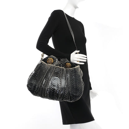 Gucci Python Medium Hysteria Top Handle Bag Black 2 of 8