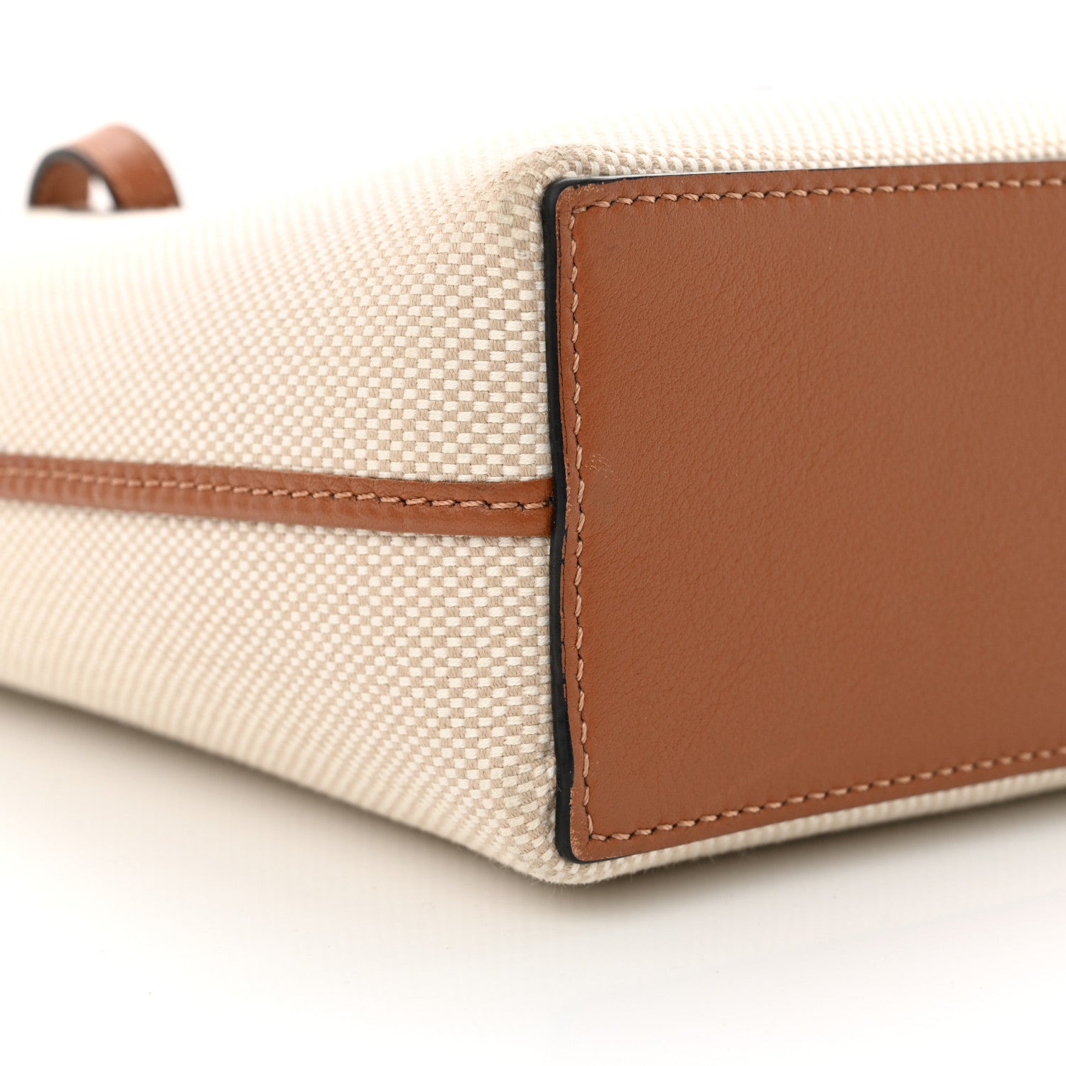 Loewe Canvas Calfskin Small Anagram Tote Ecru Tan 9 of 11