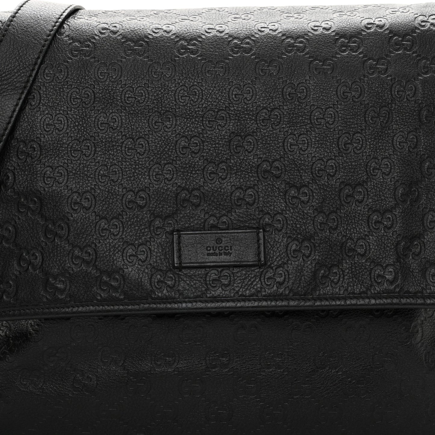 Guccissima Medium Flap Messenger Bag Black
