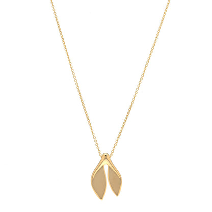 Tiffany 18K Yellow Gold Elsa Peretti Whale Tail Pendant Necklace 1 of 5