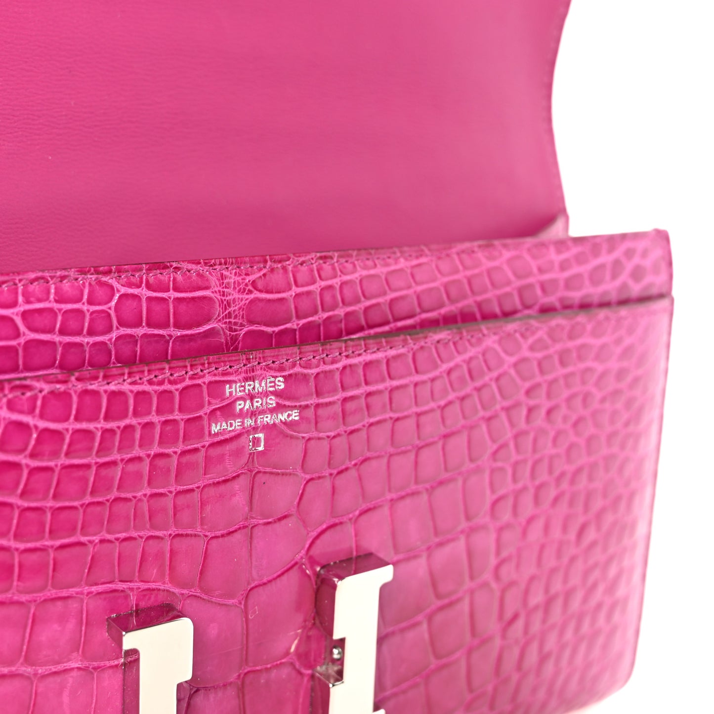 Shiny Alligator Constance Long Wallet Rose Scheherazade