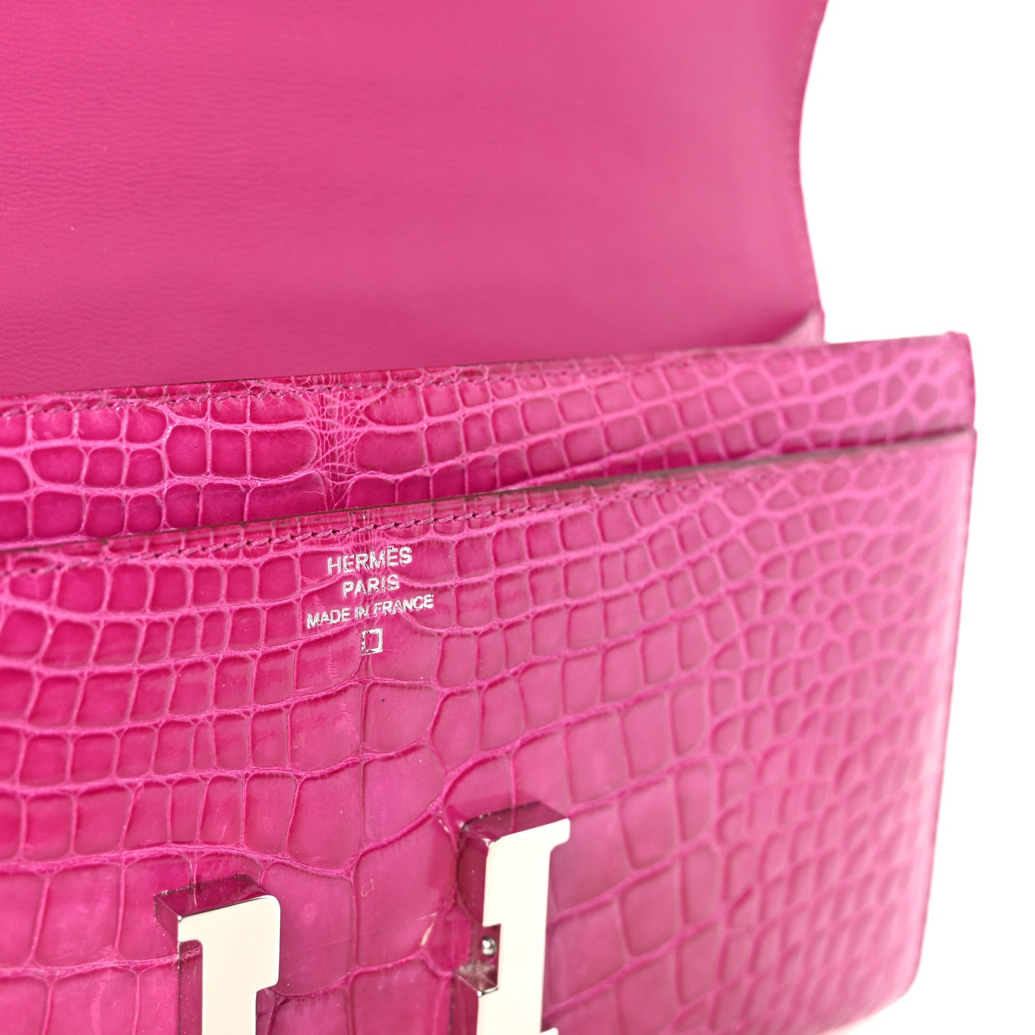 Hermes Shiny Alligator Constance Long Wallet Rose Scheherazade 12 of 12