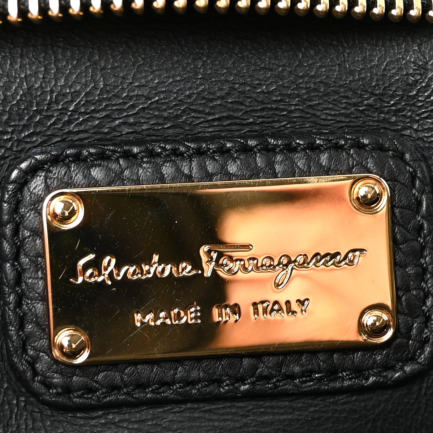 Salvatore Ferragamo Grained Calfskin Medium Sofia Satchel Black 6 of 9