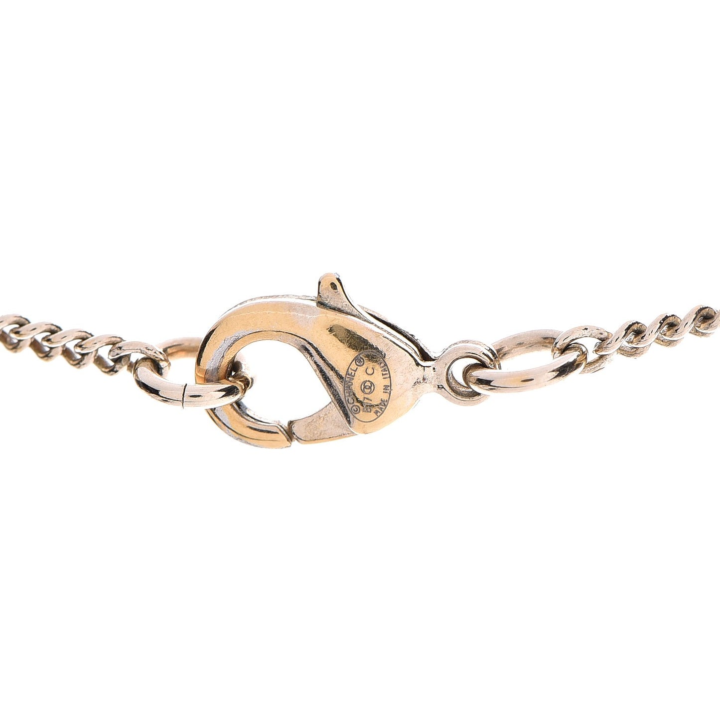 Baguette Crystal CC Necklace Gold