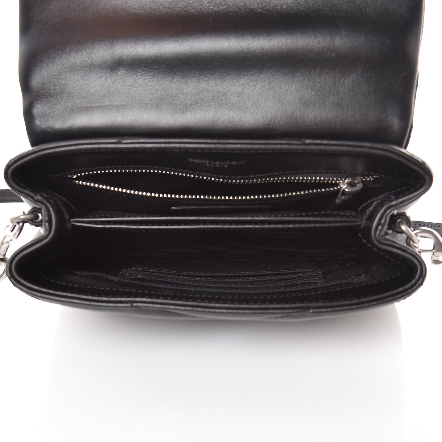 Calfskin Y Quilted Monogram Toy Loulou Crossbody Bag Black