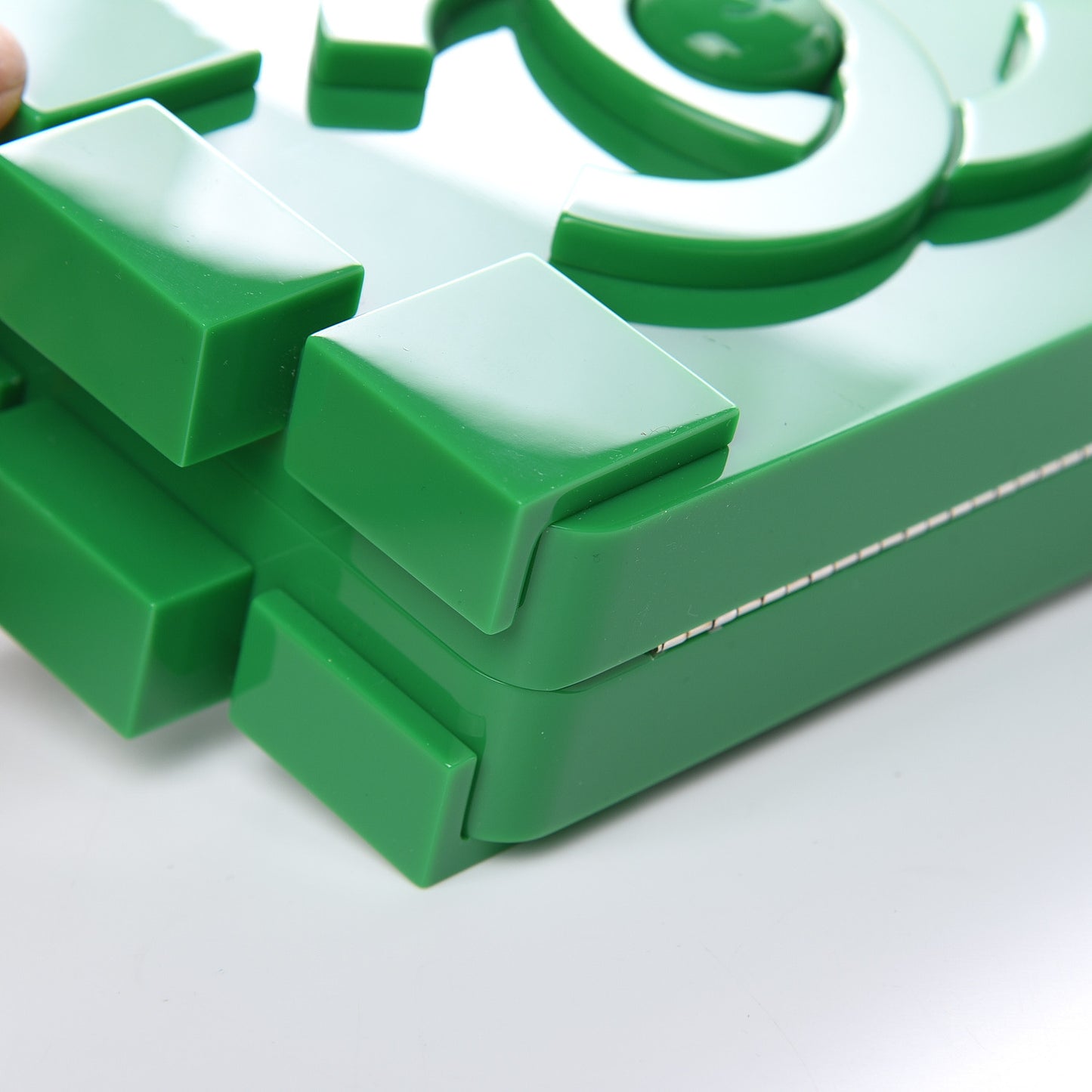 Plexiglass Boy Brick Lego Clutch Green