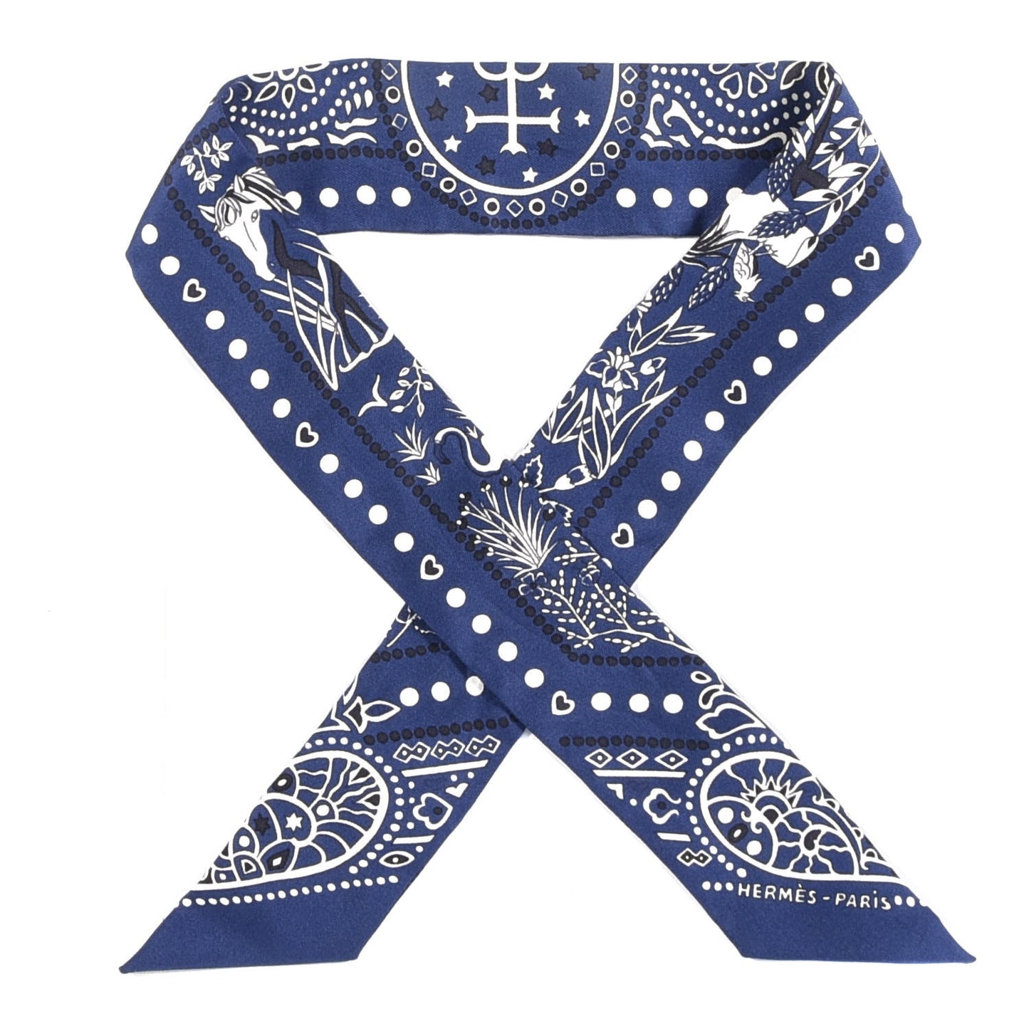 Silk Les Leopards Twilly Marine White