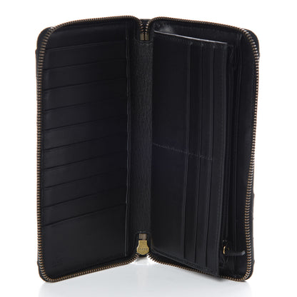 Gucci Calfskin Matelasse GG Marmont Zip Around Organizer Wallet Black White 5 of 7