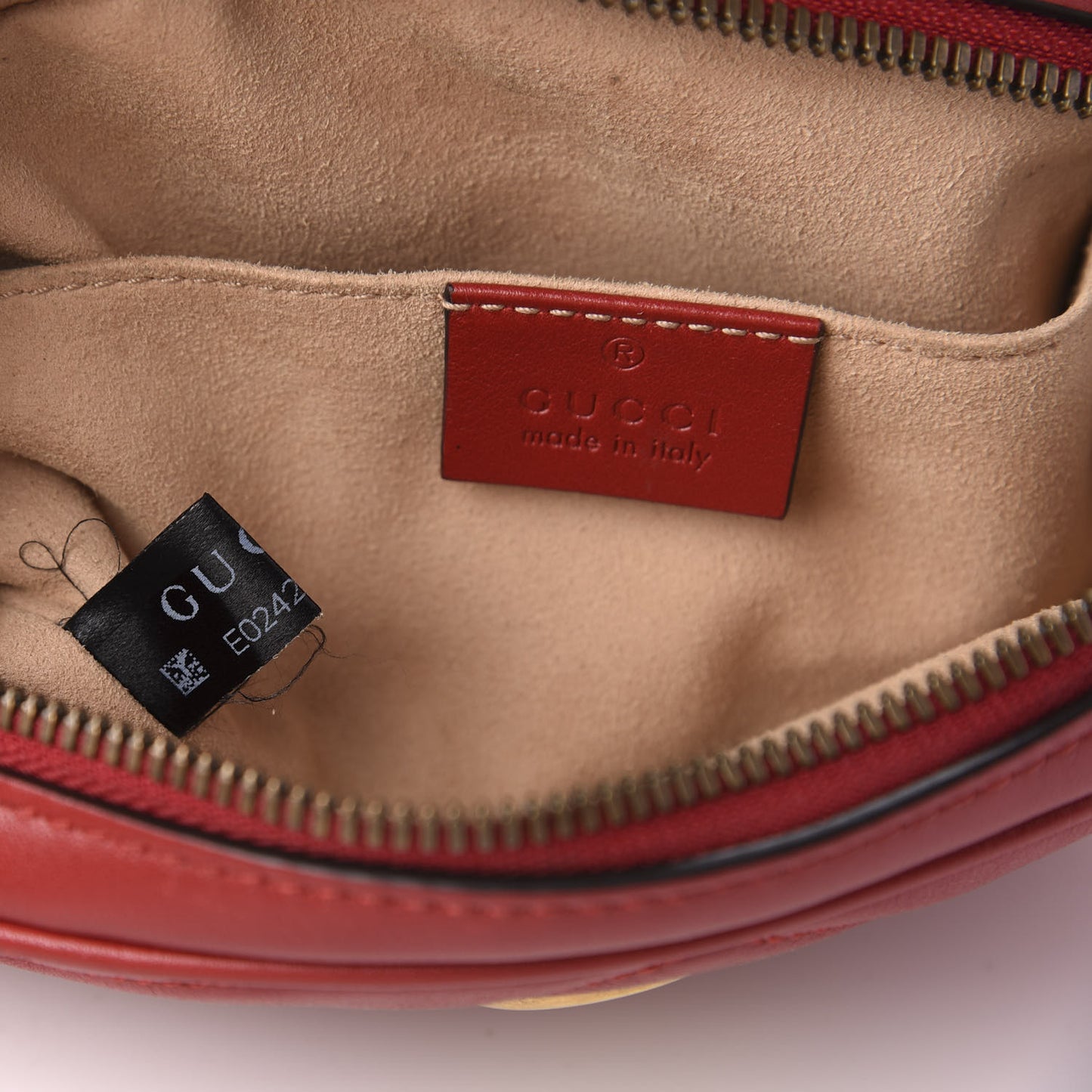 Calfskin Matelasse GG Marmont Belt Bag 75 30 Hibiscus Red