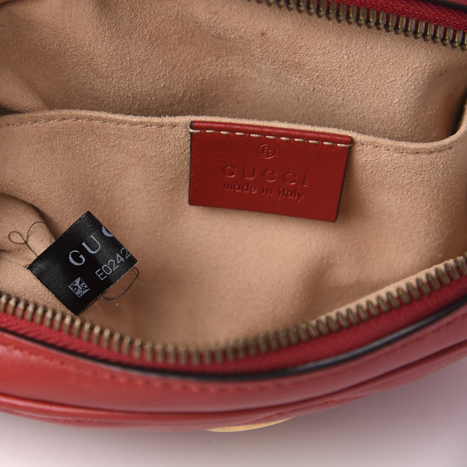 Gucci Calfskin Matelasse GG Marmont Belt Bag 75 30 Hibiscus Red 10 of 12
